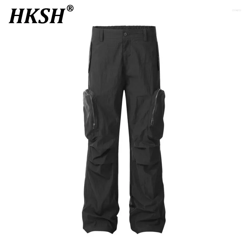 Pantaloni maschili hksh alla moda di marea industriale Design punk personalizzato tattico tattico tattico con cerniera personalizzata HK0959