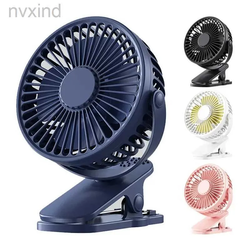 Elektriska fläktar USB-uppladdningsbar tabellfläkt Klipptyp Portable Mini Desk Fan 360-graders rotation Justerbar klipp-On-fläkt för studentens sovsal D240429