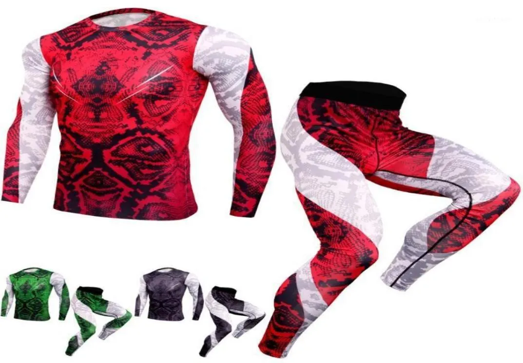 Running Set 2021 Sport Suit Men Long Sleeve T Shirts Pants Compression Set Bodybuilding Rashguard Gym Fitness Tracks14649051