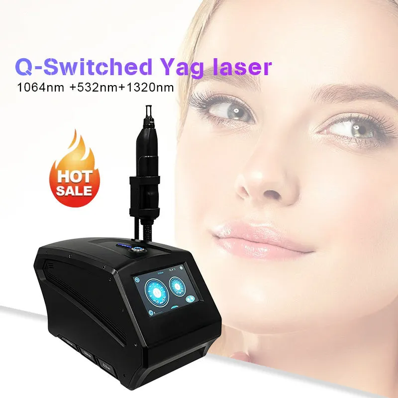 Q Schalter Tattoo Entfernungsmaschine Tragbare Picotech nd Yag Carbon Picosekunden -Laser -Gesichtsschale Aufhellung Anziehen der Verjüngungsmaschine