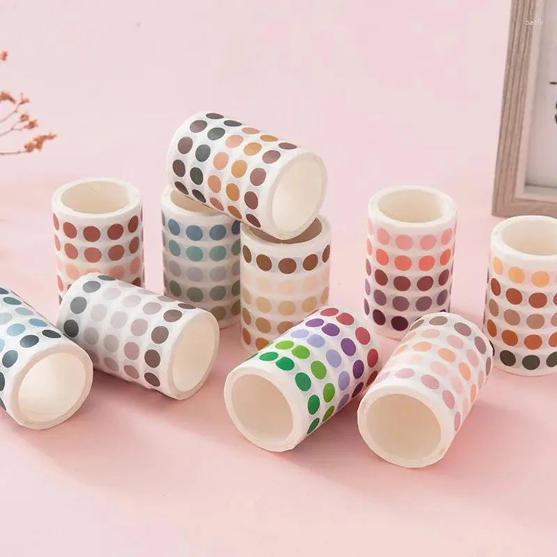 Presentförpackning 1pc färgglad washi band japansk stil grund prickar dekorativa lim diy scrapbooking klistermärke etikett skola stationery