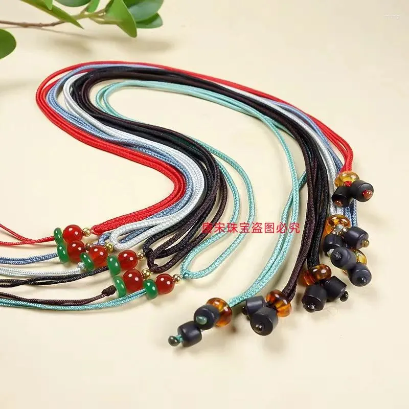 Hangende kettingen sieraden jade ketting touw rode agaat pot dekknop elastisch lanyard touw/lanyard groothandel