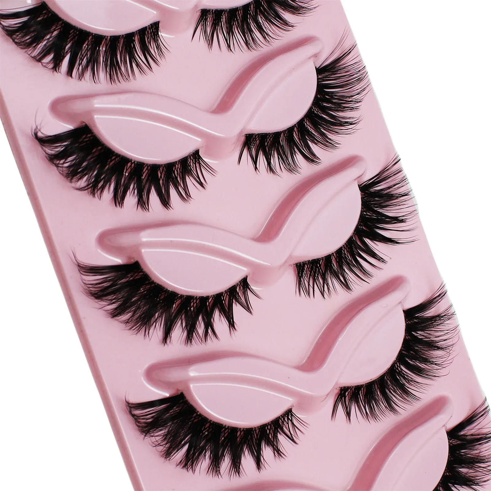 Cat Eye Lashes Fake Eyelashes Clear Band Lashes Natural Look Wispy False Eyelashes Full Strip Lashes