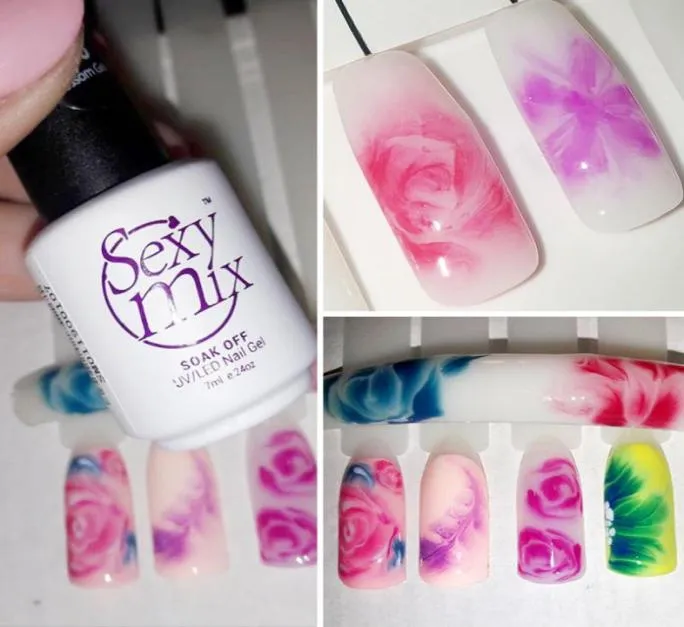Sexy mix 7ml transparante bloesem nagel gel nail art diy magic bloeit effect bloemengellak poets afwezig UV lijm varinis600303