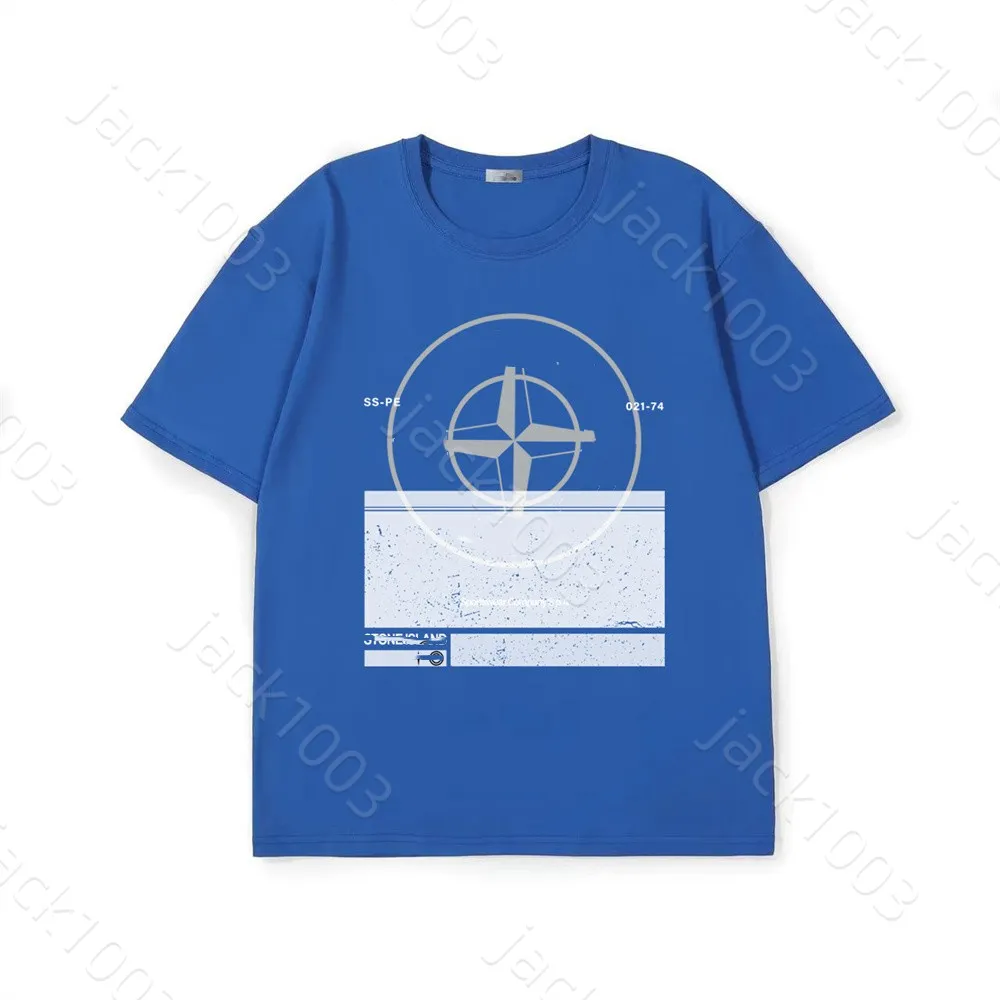 アイランドニューメンズTシャツファッションカップルスタイルルーズティーストーンレターロゴプリントパターンルーズコットンカジュアルショートスリーブTシャツ特大ヒップホップトップティーサイズM-XXL 05