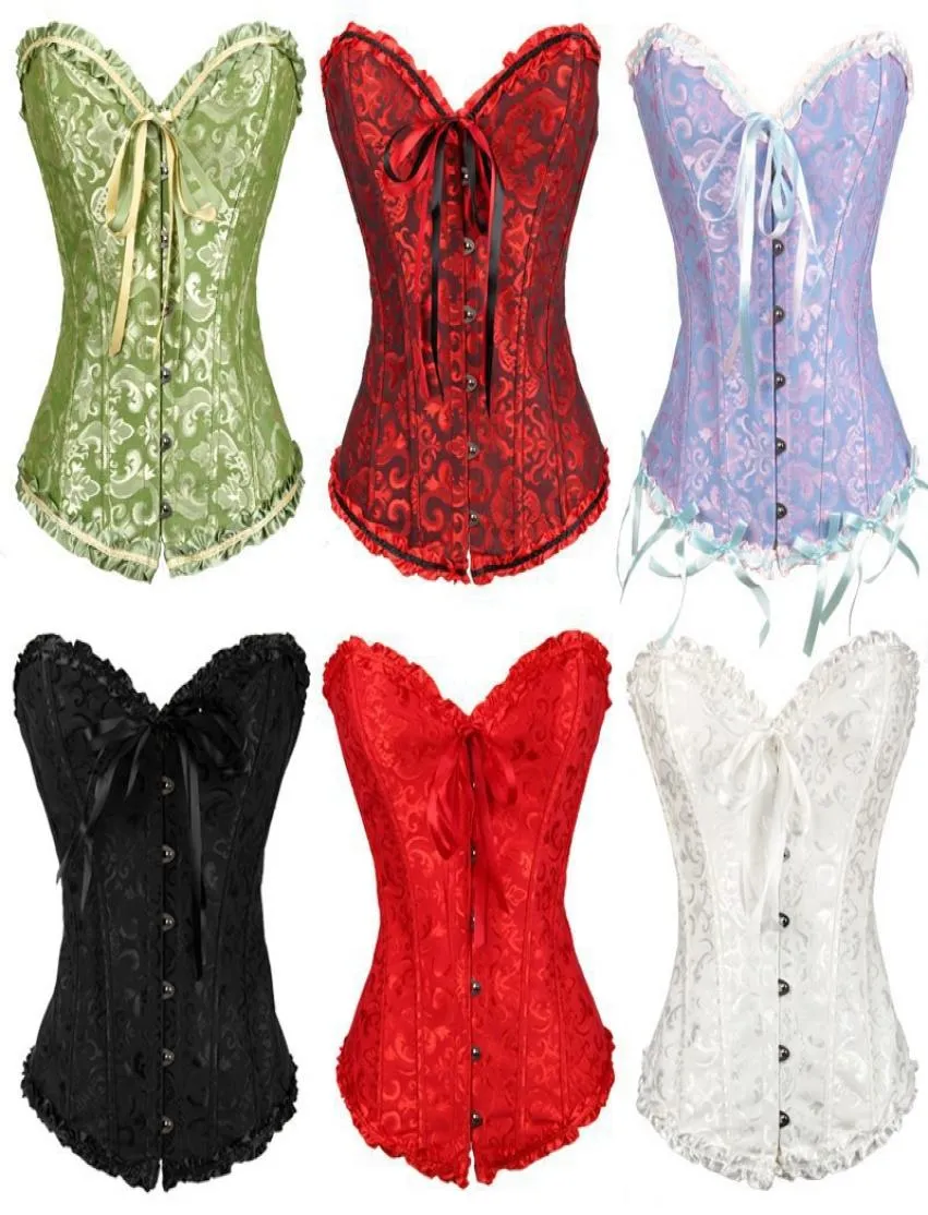 Corset overbust sexy in pizzo sexy plus size zip floreali floreali bustier corset in lingerie tops brocade Fashion Drop 04129199083