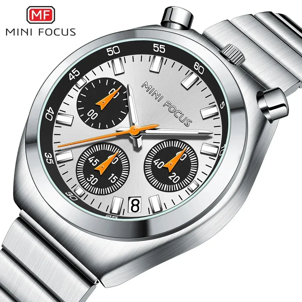 Mini Focus wielofunkcyjny PANda zegarek dla kobiet ze stali nierdzewnej swobodna moda damski wodoodporny kwarcowy na rękę Prezent 240425