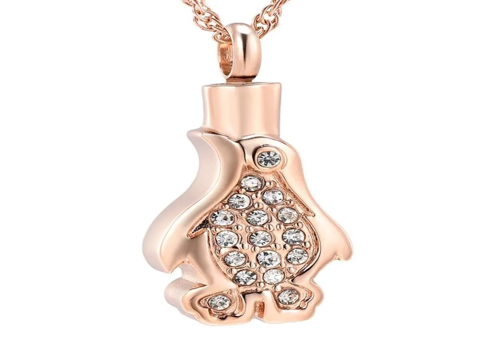 Crémation Savais KeepSake Urn Pendant Collier en acier inoxydable Penguin Cendres Savouinage Holder Memorial Jewelry3074285