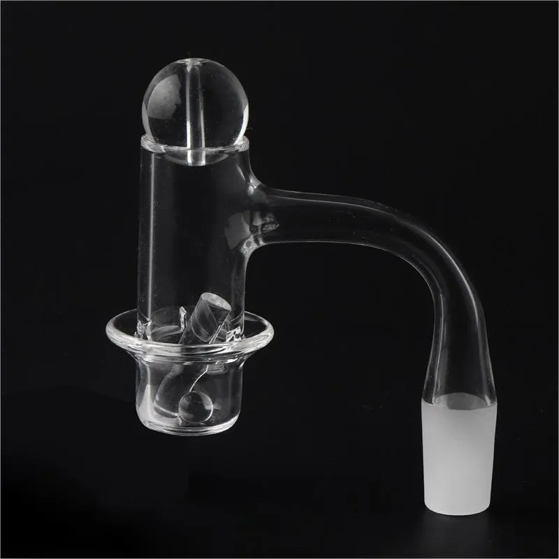 Helt svetsad halo Beveled Edge Quartz Banger med Terp Pearls 3st Tourbillon Spinning Air Holes Seamless Smoking Quartz Nails For Water Bongs Dab Rigs Pipes