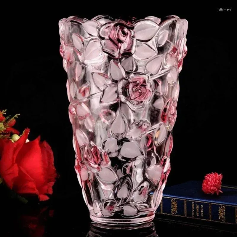 Вазы стеклянные гидропонные дома столешница в стиле кофе 23,5 см хрустальной розовой столик декор цветок живой европейский набор комнат