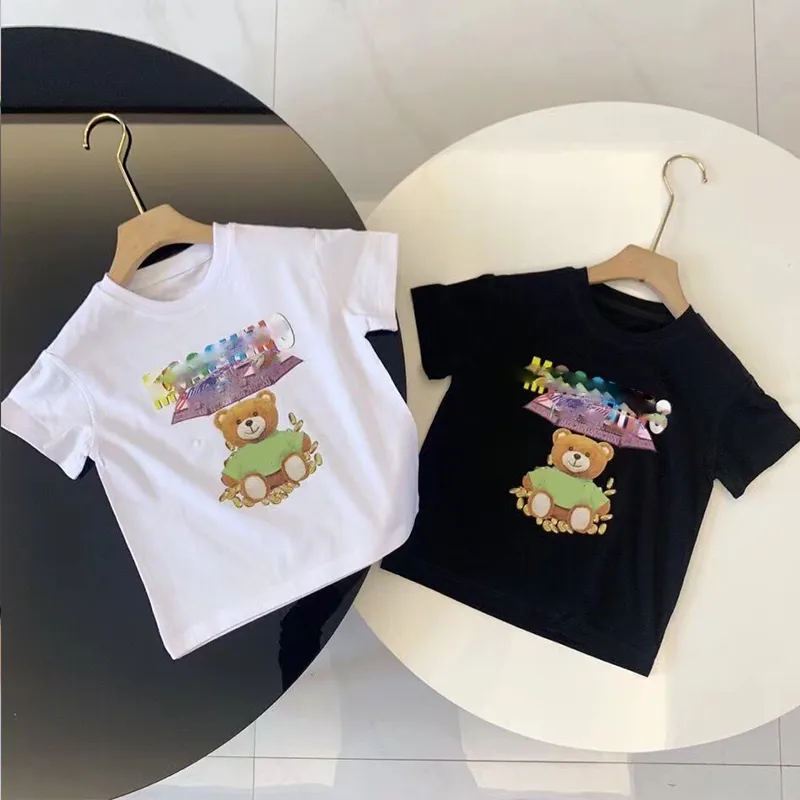 Jungen Sommer 2023 Neues Kinderbrief reines Baumwollmädchen Kurzarm T-Shirt Korean Edition gutaussehendes Top für kleine und mittelgroße Kinder