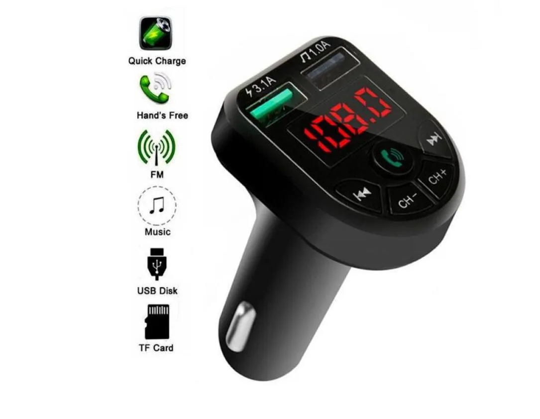 BTE5 CAR MP3 -Player Bluetooth FM Senderauto FM Modulator Dual USB Ladeport für 1224V Allgemeines Fahrzeug Bluetooth Car Kit7576310