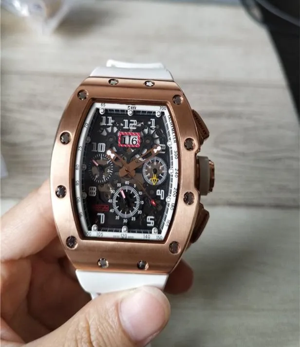MEN039S Automatisch mechanisch horloge Japan West Iron City Movement Natuurrubber Watchband Maat 50x45mm 316 Roestvrij staal WATC3103034