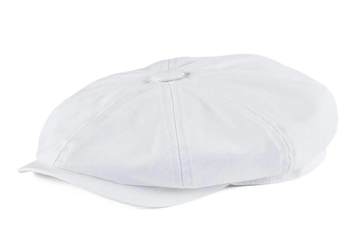 Botvela White Newsboy Cap Men039s Twill Cotton Hat Women039s Baker Boy Caps rétro Big Headpice Grand chapeaux Cabbie Apple Bere6876610