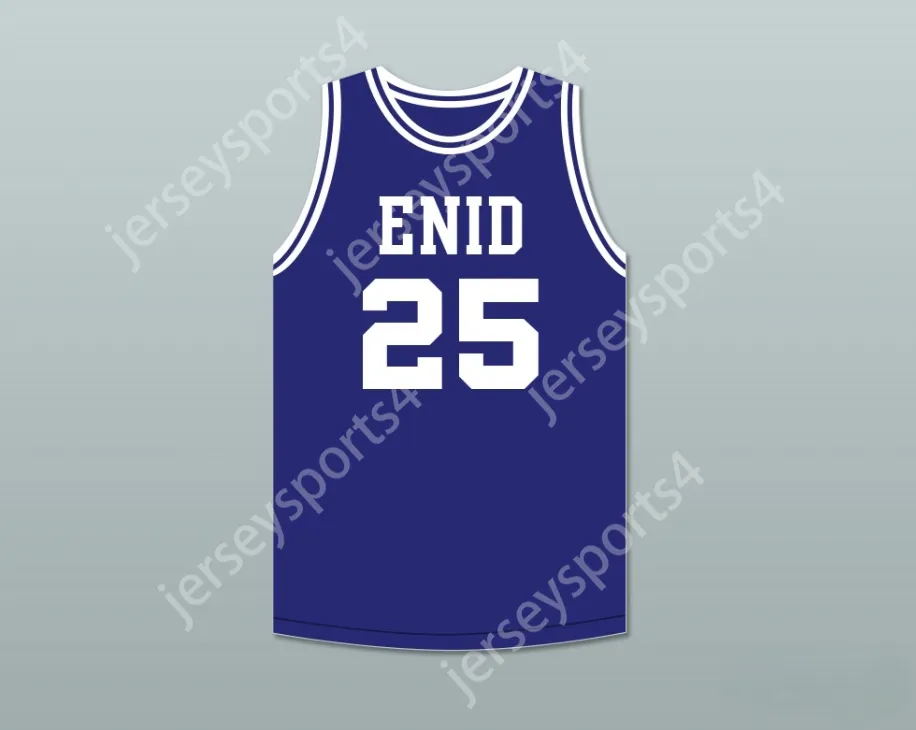 CUSTOM NAY Name Youth/Kids MARK PRICE 25 ENID HIGH SCHOOL PLAINSMAN NAVY BLUE BASKETBALL JERSEY 2 TOP Stitched S-6XL