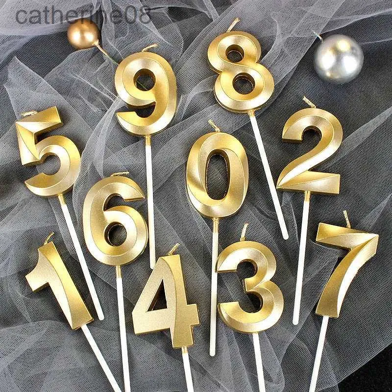 Velas 0-9 Número de velas de aniversário para bolo Topper Glitter Premium Party Anniversary Celebration Cake Decor for Birthday Party Candle D240429