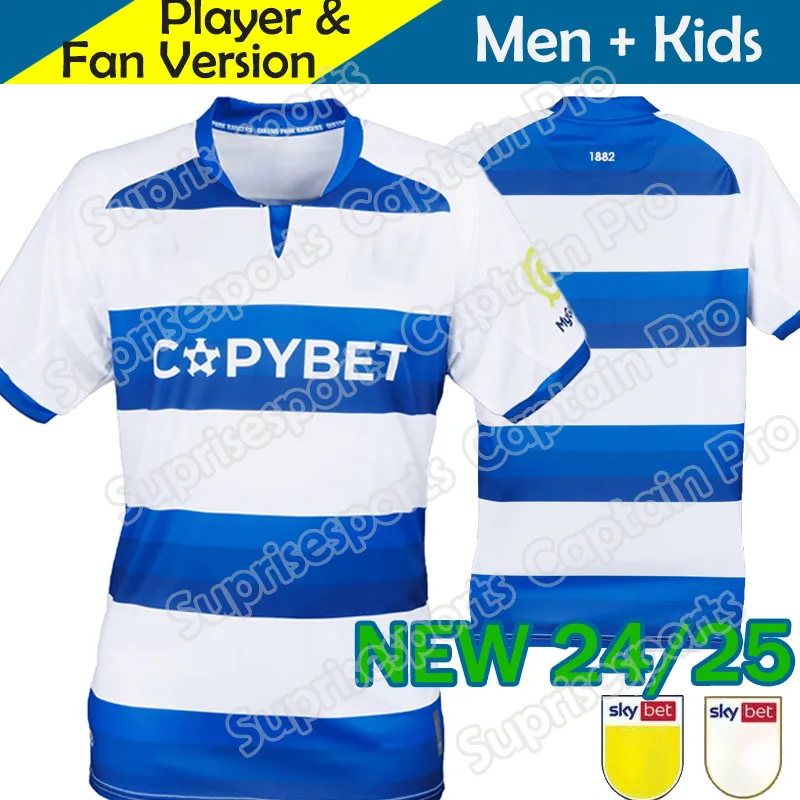 24 25 Queens Park Rangers Maglie da calcio 2024 Casa Blue QPR camicie calcistiche C.Willock Maillot L.Dykes Armstrong A.Adomah M.Bonne 2025 Men Maillot de Foot Promotion