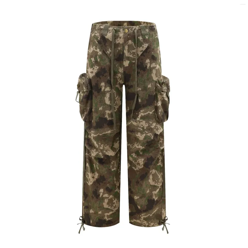 Pantalon masculin cargo de camouflage de rue High Street avec poches pantalons hip hop en forme de joggeurs amples de style militaire en forme en vrac