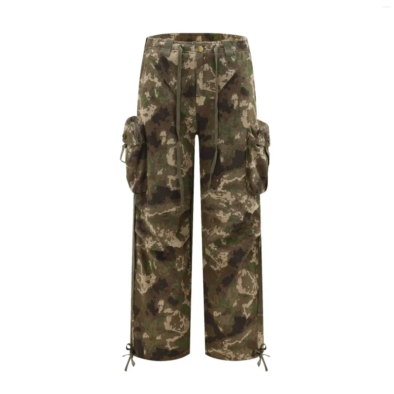 Herrenhosen High Street Camouflage Cargo mit Taschen losen Fit Hip Hop Hosen Militärstil Baggy Joggers