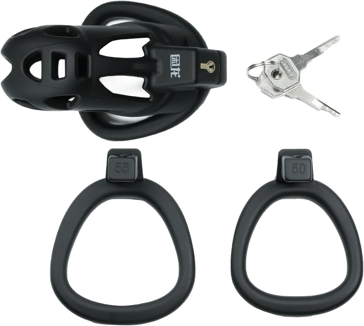 Kyskhetsbur hane med 3 -storlekar och osynliga lås 3D -tryckta kyskhetsenheter Vuxna sexleksaker Lätt hartharts Penis Övning Bondage Gear Accessories for Men (M)