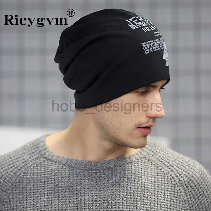 Beanie/Skull Caps Hip Hop Baggy Beanies For Men Women Solid Color Pile Hat Herfst Winter Warm Skullies Cap Gotic Persoonlijkheidsbrief Bonnet Gorras D240429