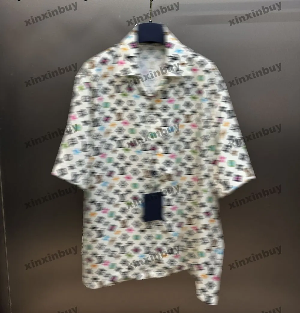 Xinxinbuy Men Designer Tee T-shirt 2024 Italie LETTRES COLORES PRÉGING ROMA ROME COTON COTTON FEMMES GRENEU BLUE BLUE KHAKI XS-2XL