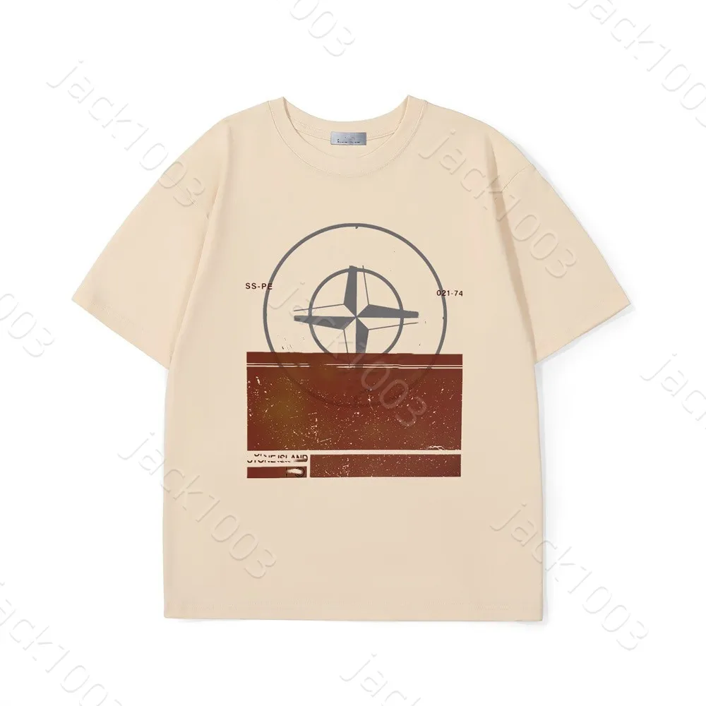 アイランドニューメンズTシャツファッションカップルスタイルルーズティーストーンレターロゴプリントパターンルーズコットンカジュアルショートスリーブTシャツ特大ヒップホップトップティーサイズM-XXL 03