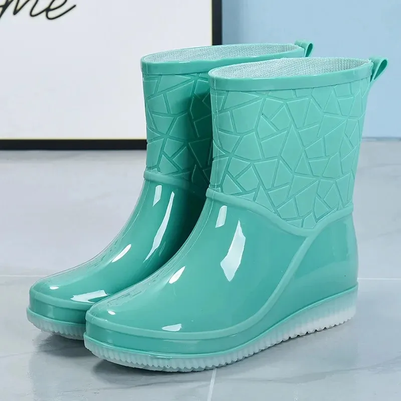 2024 Kvinnor Rain Boots Waterproof Rain Shoes Womens Galoshes Non-Slip Rainshoes Fishing Water Shoes Ladies Waterproof Shoes 240428