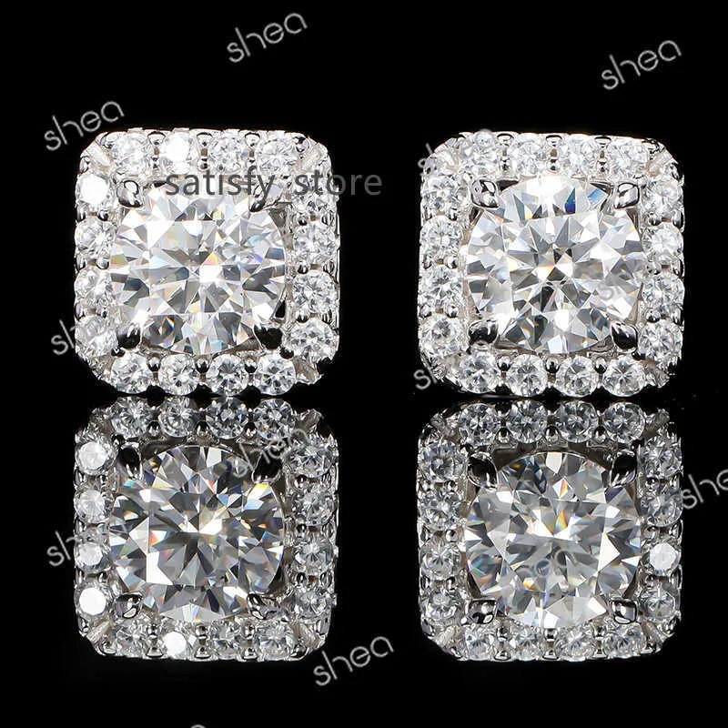 Factory Wholesale Price 925 Silver 1ct Round Cut VVS Moissanite Diamond Classic Earring Stud Fine Jewelry Women