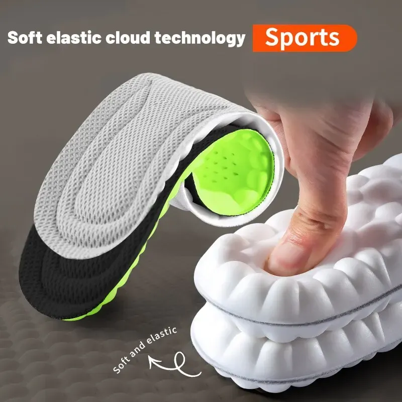 Accessoires Sport Insols For Shoes 4D Shock Absorptie Dodorant Ademende kussen lopende inlegzolen voor voeten man vrouwen