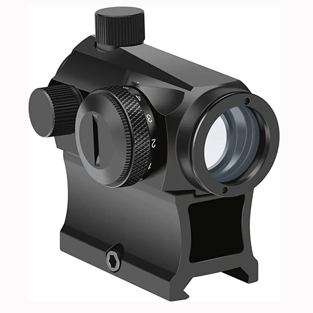 Optics 1x20mm Red Dot Sight Mini Rifle Scope 4 Moa Reflex Sight With Riser Mount för 20mm Picatinny Weaver Rail