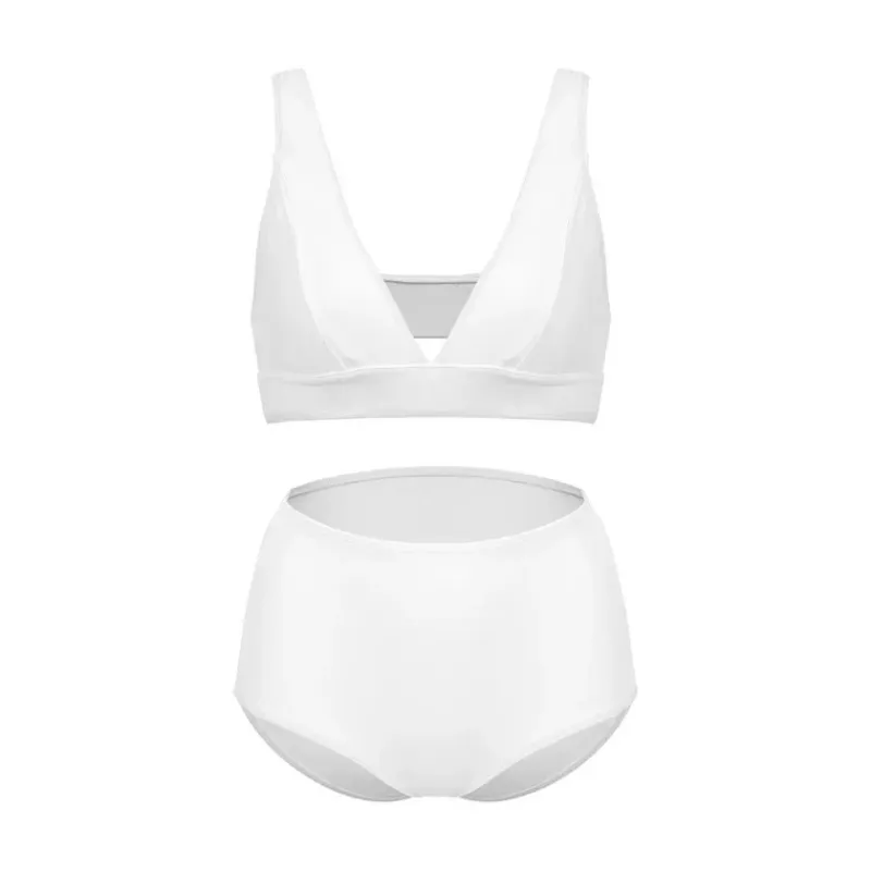 2020 nieuwe stijl gesplitst zwempak vrouwen sexy grote borsten v-neck hoge taille zwempak vrouwelijke bikini