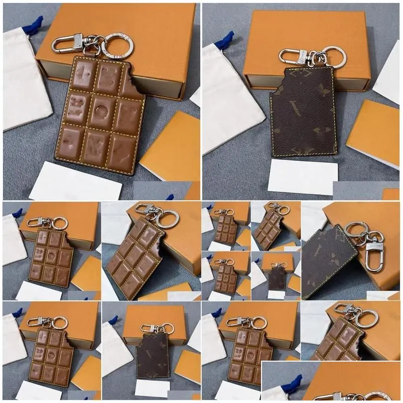 Keychains Lanyards 7X9Cm Designer Chocolate Model Keychain Key Chains Ring Holder Esigners For Porte Clef Gift Men Women Car Bag P Dhkhw