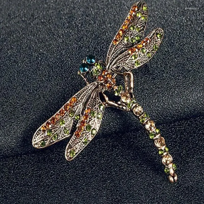 Broschen Strass Strass Vintage Dragonfly für Frauen Männer Große Insektenbrosche Pin Fashion Kleidermantel Accessoires Netter Schmuck