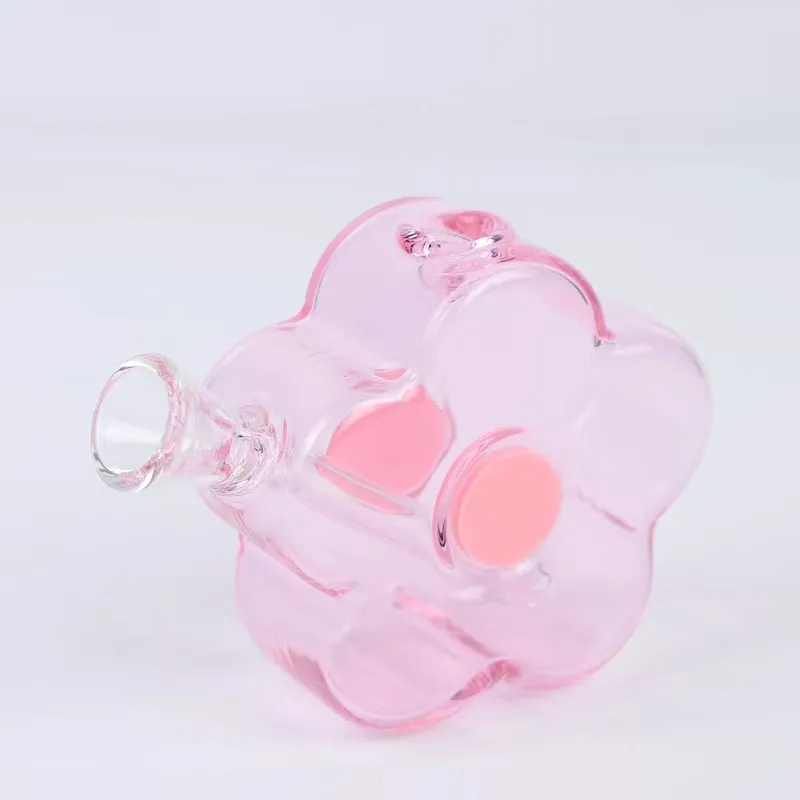1pc/hurtowa urocza różowa szklanka palenia fajki wodne/przezroczyste różowe szklane szklane rura palenia