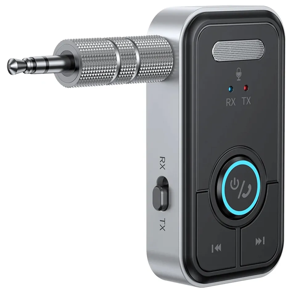 Bluetoothハンドフリーカーキットレシーバーアダプター3.5mm AUXワイヤレス2インチ1トランスミッターとレシーバーMP3音楽プレーヤーT67
