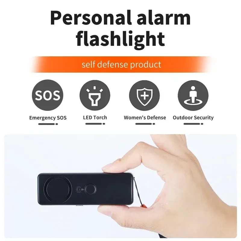 Novo alarme de autodefesa Alarme de 120dB Protect Alert Scream Loud Alarme de emergência Chave de segurança pessoal para mulheres garotas para crianças para o dispositivo de alerta de emergência