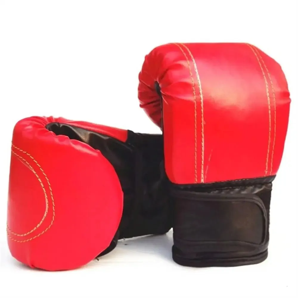 Pu Leder -Boxhandschuhe Boxzubehör rot schwarz Boxhandschuhe Männer Schwamm Box -Training Handschuhe Männer und Frauen 240428