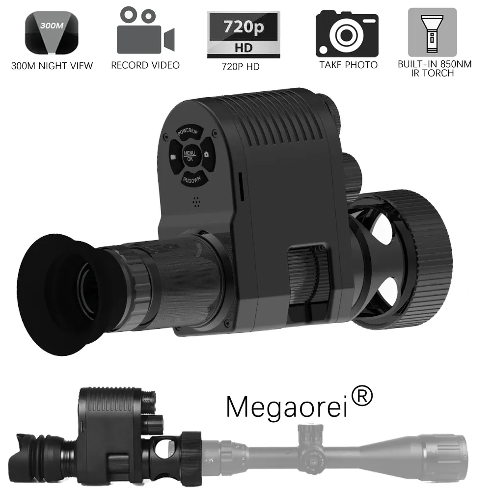Accessoires Megaorei 3 Nachtsicht Fernglas HD720p IDEO -Rekordfoto Aufnahme von Gewehren in Infrarotkamera 850 nm IR Laser