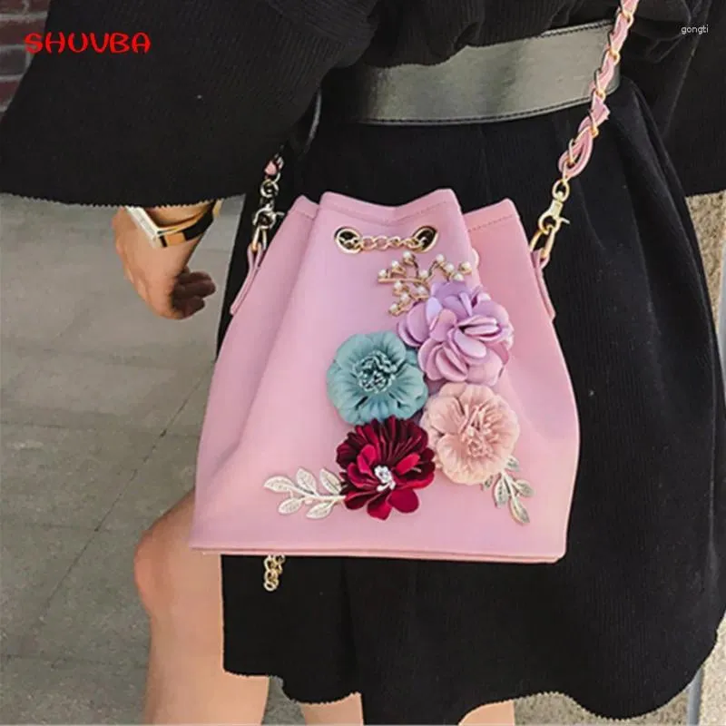 Sacs à bandouliers 2024 Dernières dernières fleurs de la mode femme Sweet Lady Flowers TrawString Femmes Diagonal Crossbody