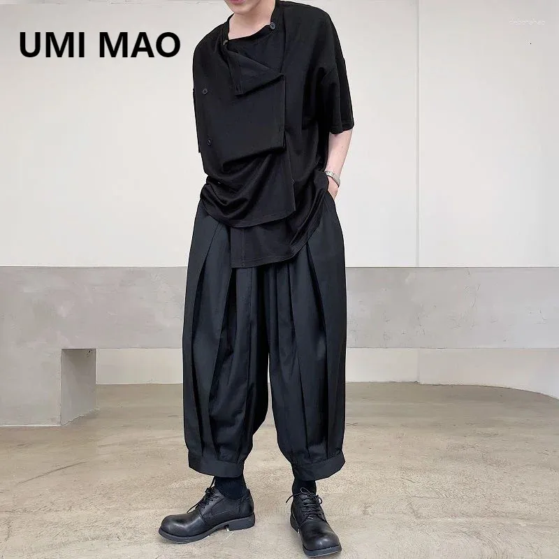 Herenbroek umi mao yamamoto pant persoonlijkheid geplooide bundel mond gelijkspel donkere trend negenpunt mannen vrouwen pantalones hombre