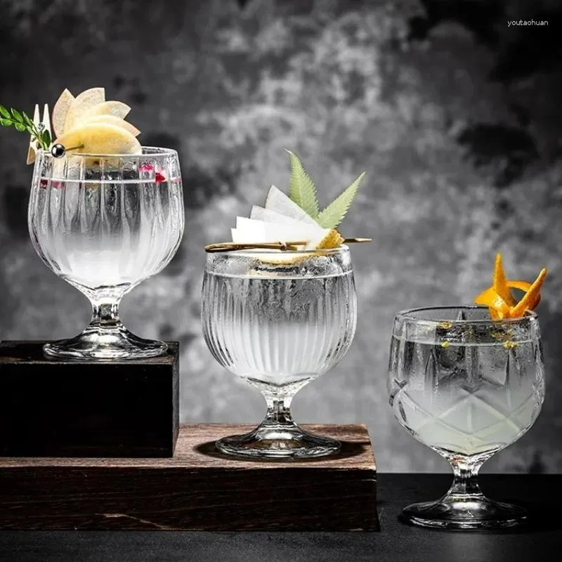 Bicchieri da vino da cocktail creativa tazza di brandy testurizzata tazza di brandy incisa Accessorio per la cucina del whisky di alto livello