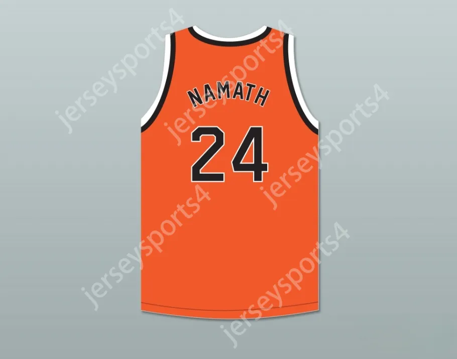 Aangepaste nee naam jeugd/kinderen Joe Namath 24 Beaver Falls High School Tigers Orange Basketball Jersey 2 Top gestikte S-6XL