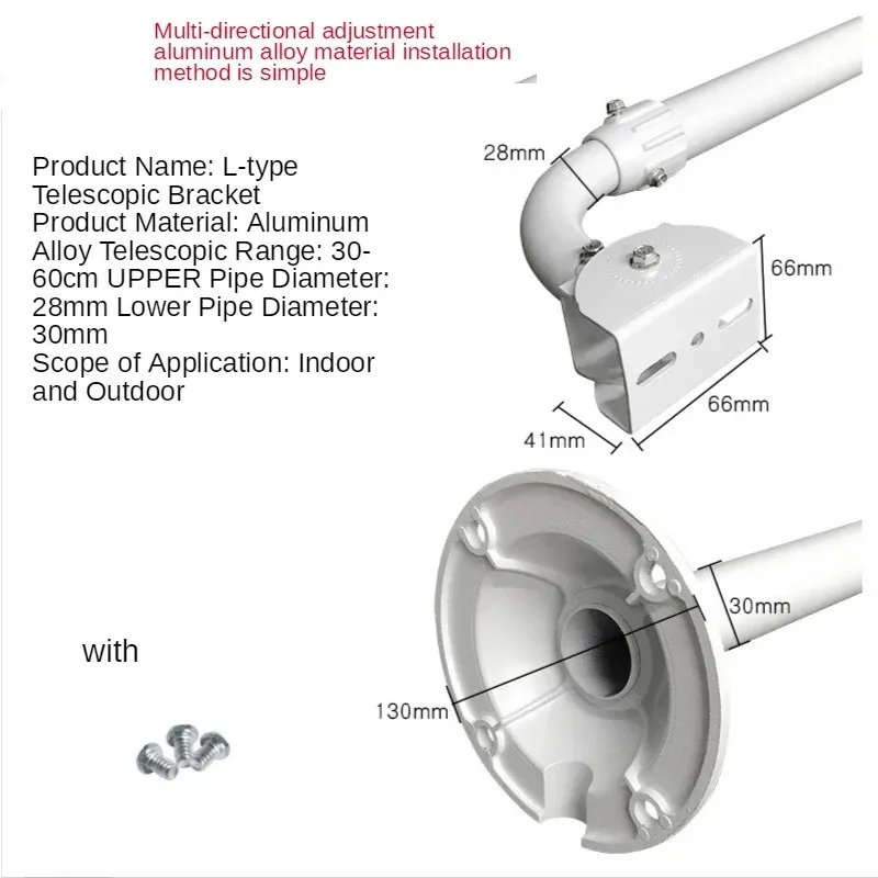 Anpwoo Überwachungskamera Teleskoper Halterung Aluminiumlegierung Waffenmaschine hebt Kamera L-förmige 30-60 cm verlängert den Outdoor