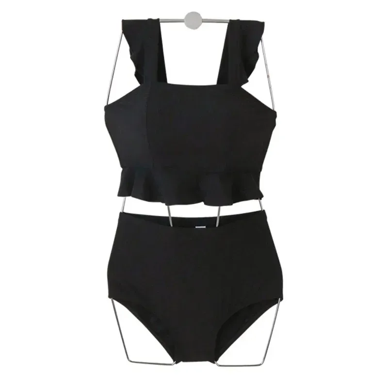 Koreaanse stijl hoge taille bikini set vrouwen biquini pak twee stukken zwemkleding zwempak zwempak hoog kwaliteit strandpak 2020