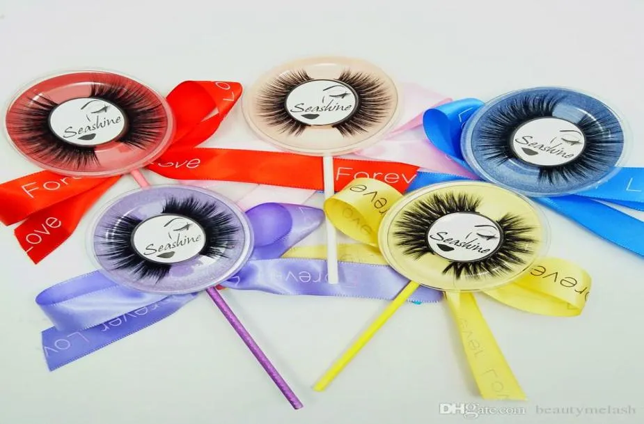 Seashine 100 handmade lollipop lashes OEM packaging faux mink cruelty eye lashes 10 pairs strip false eyelashes OEM1343787