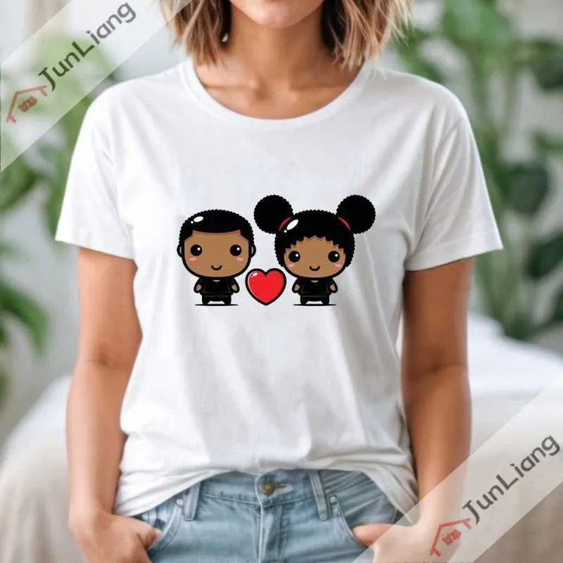 Kvinnors t-shirt pojkar och flickor älskar varandra y2k kläder valentiner dag gotiska kläder gata kläder kortärmad t-shirt kpop harajuku topl2403