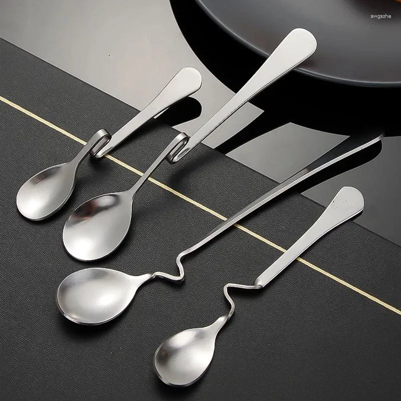 Kaffe Scoops Restaurang Stir Soup Spoon Milk Tea Rörande förtjockning Material Fashion Design Tabellery Distorsion El