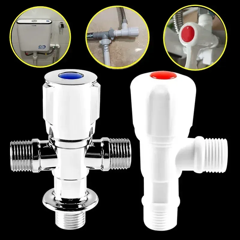 Set 1pcs Plastic Angle Valve Faucet Water Stop Valve Toilet Filling Control Tap Switch for Bathroom Kitchen Replacement Accessories