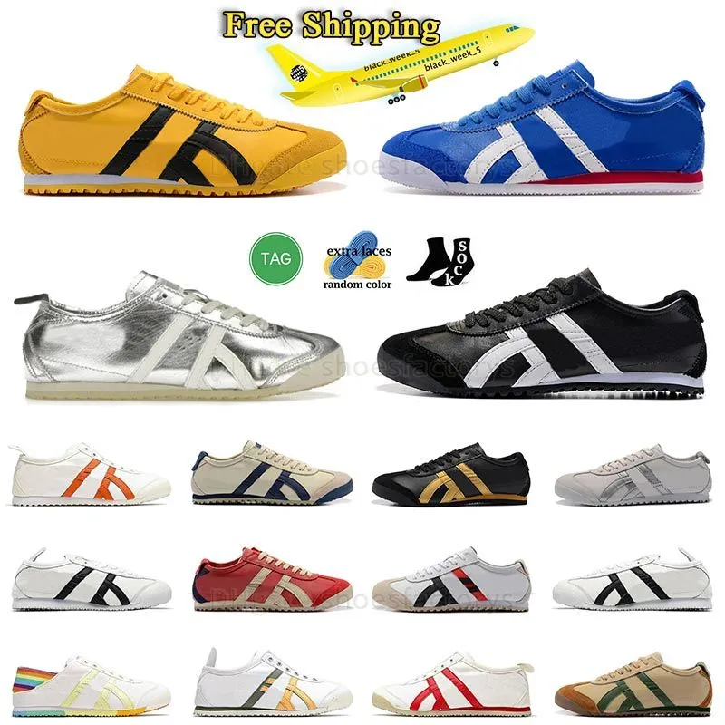 2024 Sneakers de livraison gratuits Tiger Mexico 66 Chaussures de course Menties MEXIQUE MEXICO 66 LATEX COMBINATION DU SOLE PARCHMENT SORME INDÉRIEL